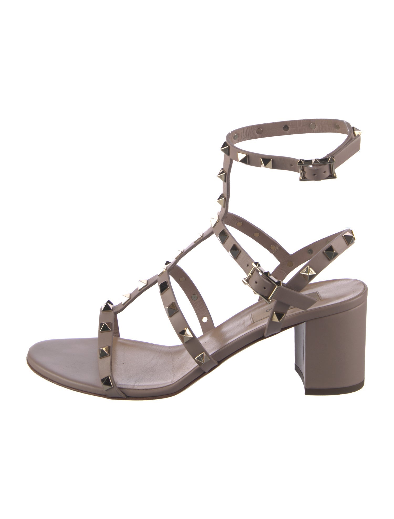 Valentino Rockstud Accents Leather Gladiator Sandals