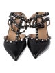 Valentino Rockstud Accents Leather T-Strap Pumps