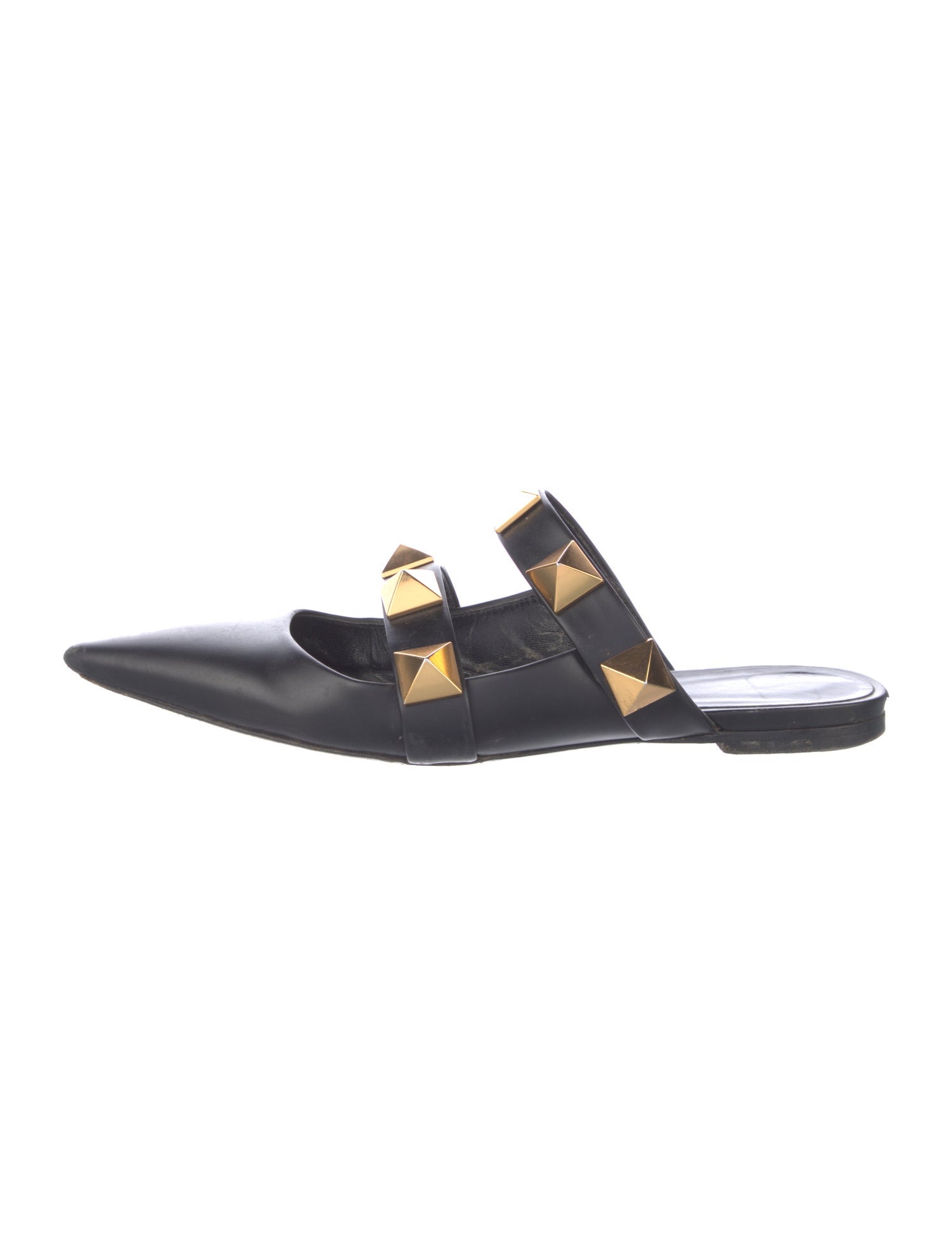 Valentino Rockstud Accents Leather Mules