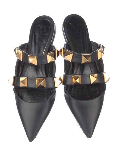 Valentino Rockstud Accents Leather Mules