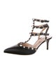 Valentino Rockstud Accents Leather T-Strap Pumps