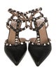 Valentino Rockstud Accents Leather T-Strap Pumps