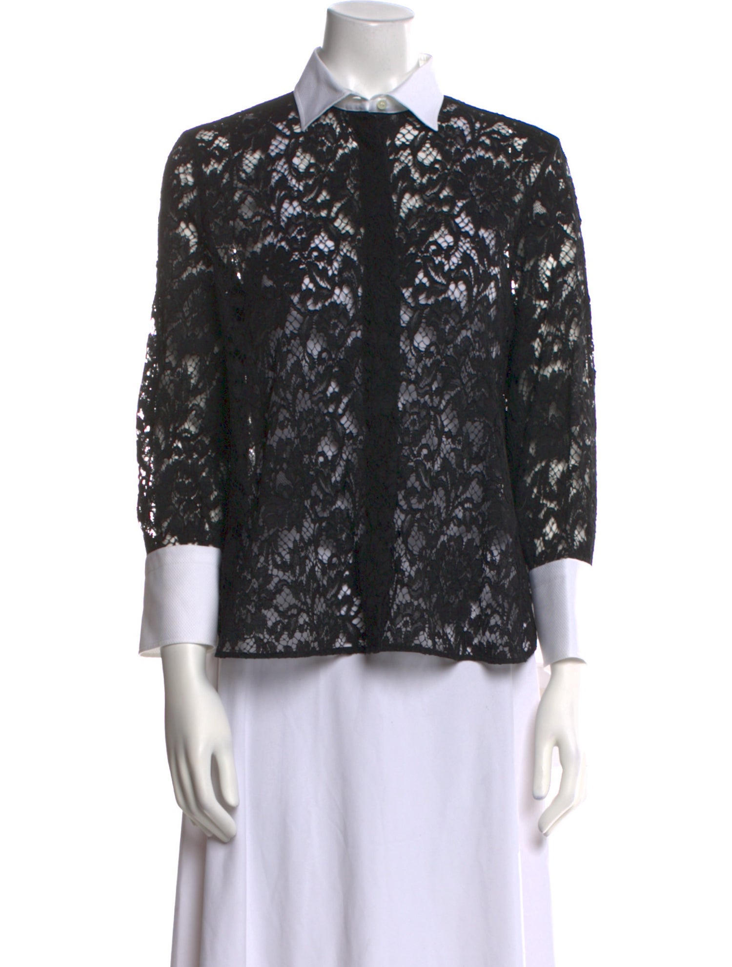 Valentino Lace Lace Pattern Button-Up Top