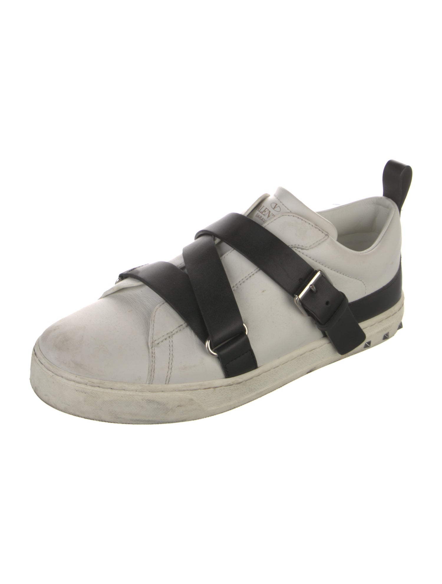 Valentino Rockstud Accents Leather Sneakers