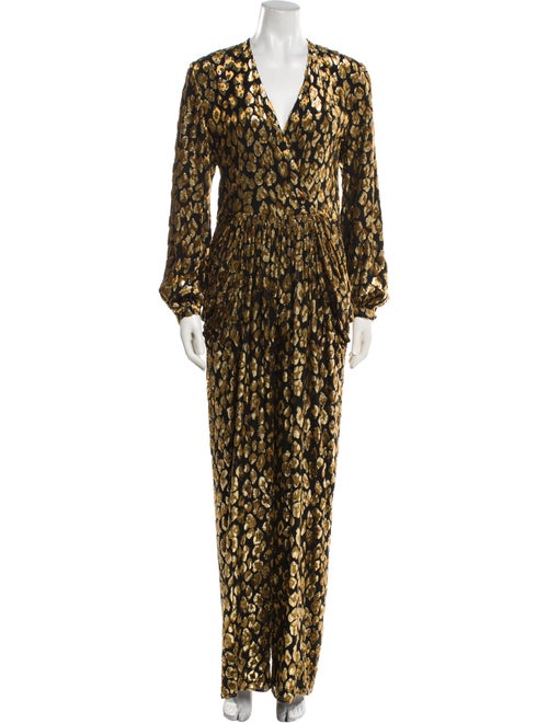 Valentino Printed V-Neck Jumpsuit