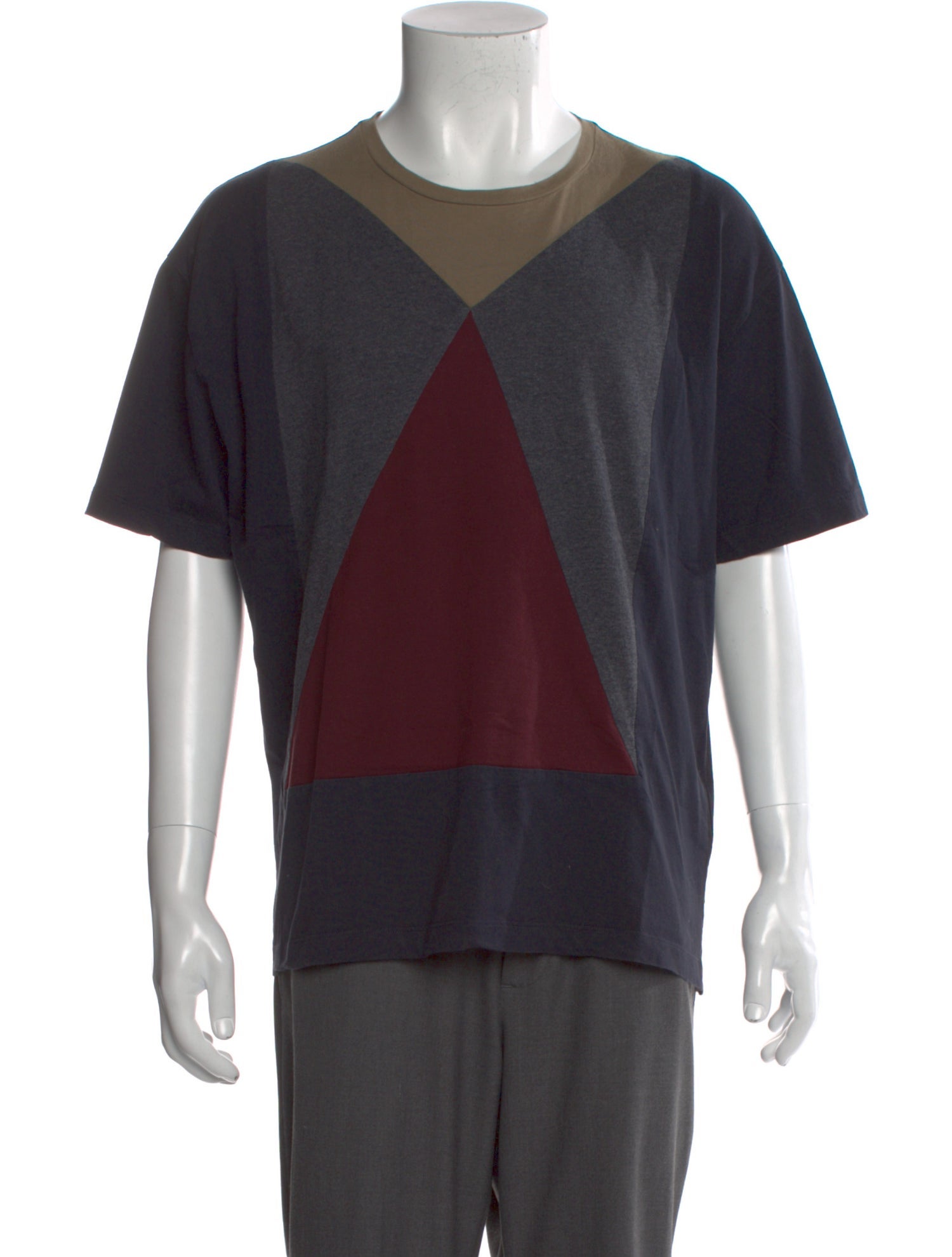 Valentino Rockstud Accents Colorblock Pattern T-Shirt