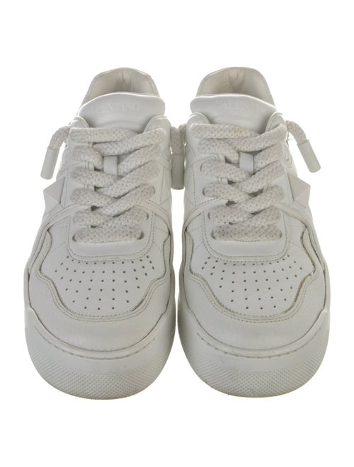 Valentino Rockstud Accents Leather Sneakers