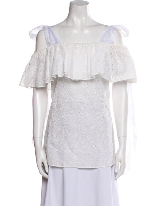 Valentino Off-The-Shoulder Short Sleeve Blouse