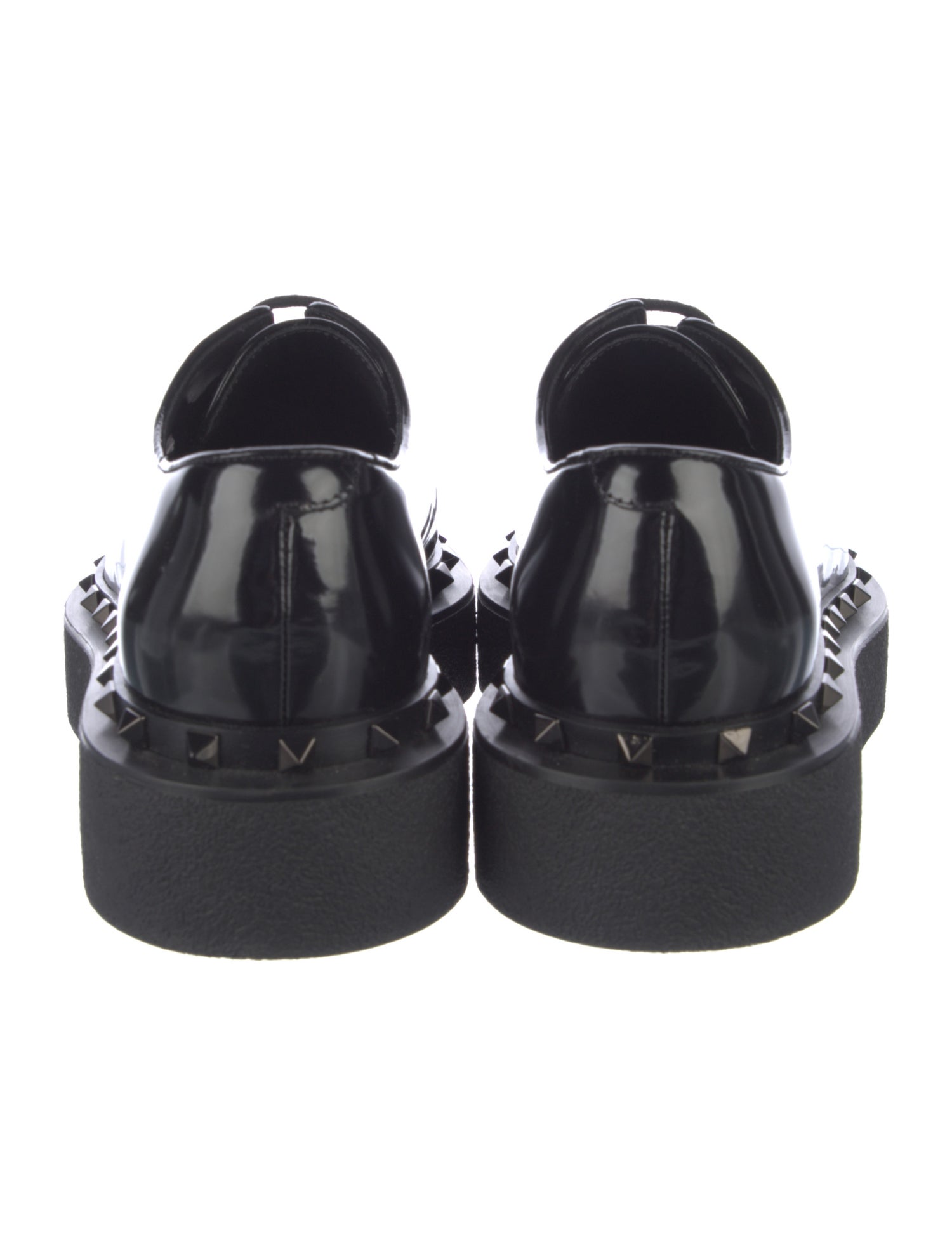 Valentino Rockstud Accents Leather Derby Shoes