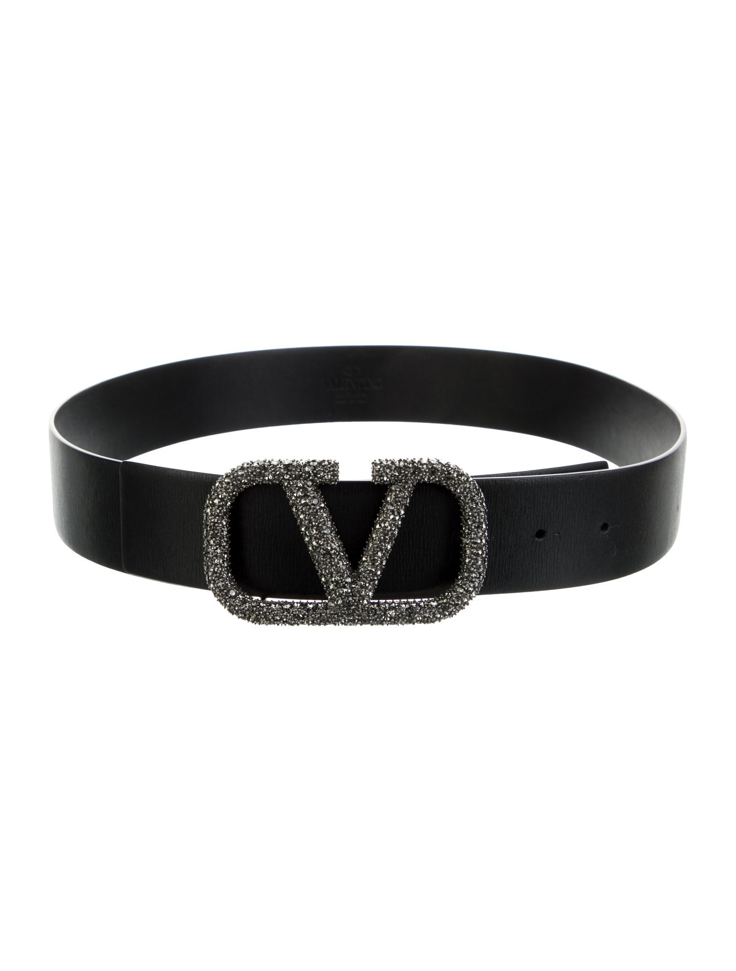 Valentino Leather Crystal Embellishments Belt