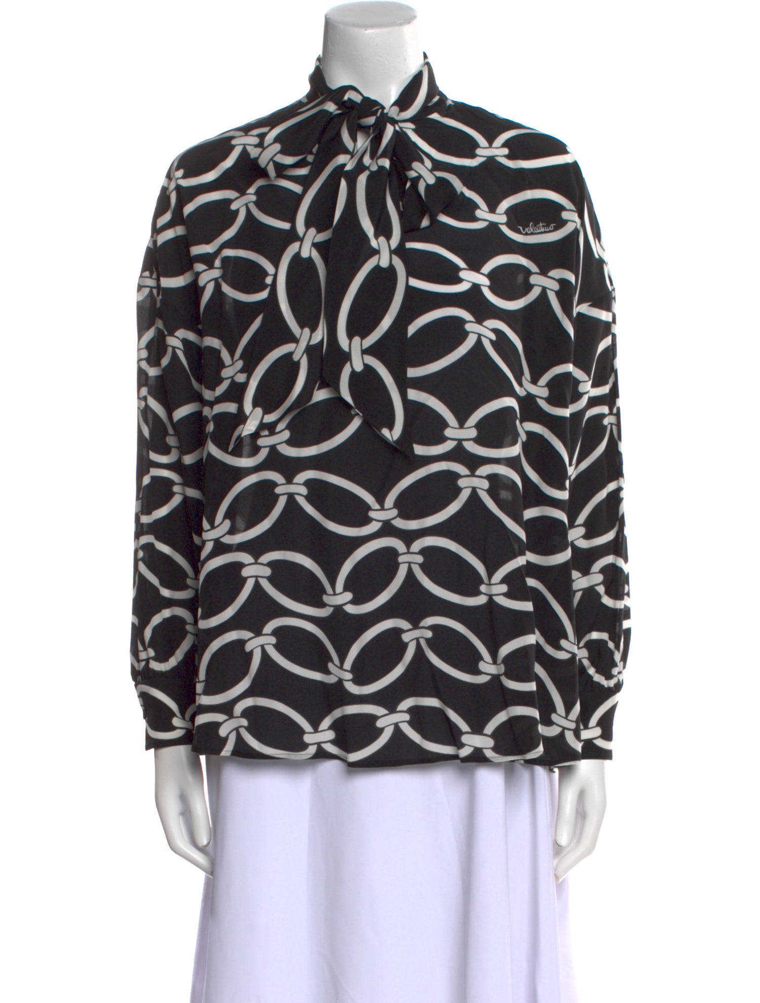 Valentino Silk Printed Button-Up Top w/ Tags