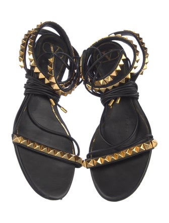 Valentino Rockstud Accents Leather Gladiator Sandals