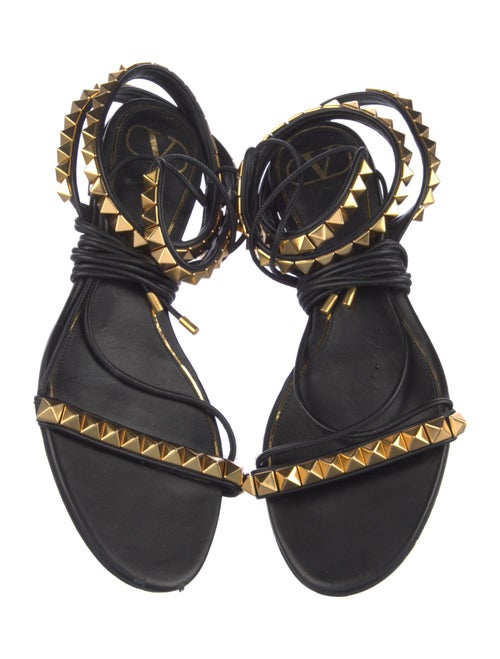Valentino Rockstud Accents Leather Gladiator Sandals
