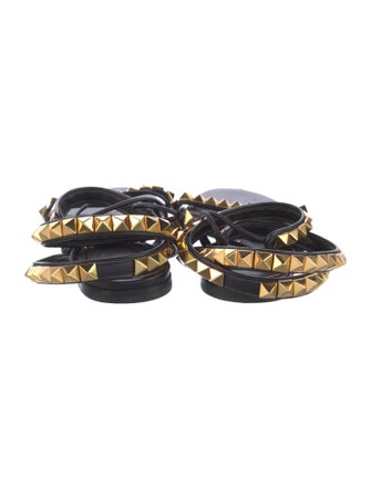 Valentino Rockstud Accents Leather Gladiator Sandals