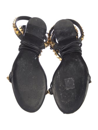 Valentino Rockstud Accents Leather Gladiator Sandals