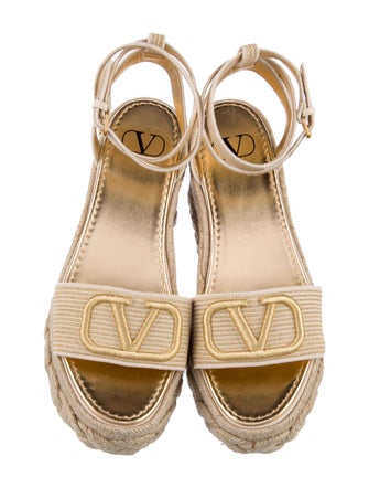 Valentino Jute Embroidered Accent Espadrilles