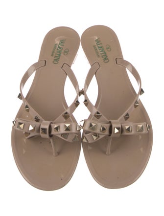 Valentino Rockstud Accents Rubber Slides