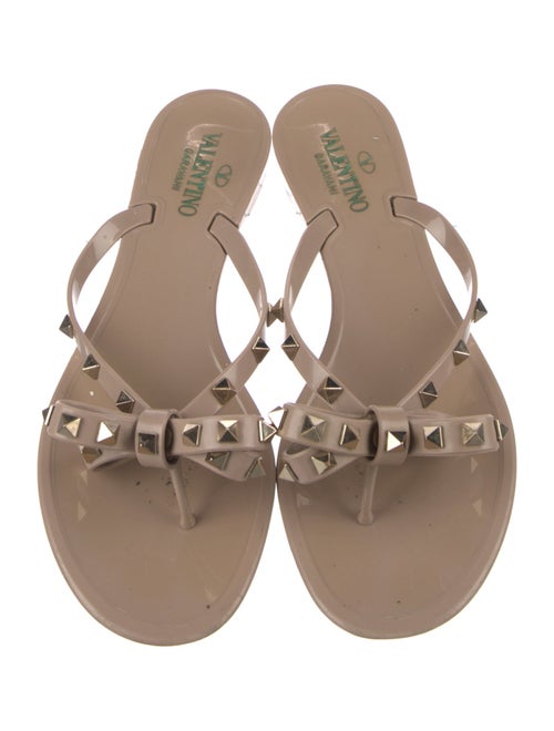 Valentino Rockstud Accents Rubber Slides