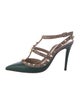 Valentino Rockstud Accents Leather T-Strap Pumps