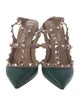 Valentino Rockstud Accents Leather T-Strap Pumps