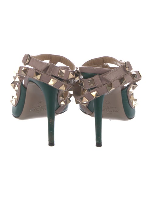 Valentino Rockstud Accents Leather T-Strap Pumps