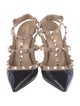 Valentino Rockstud Accents Patent Leather T-Strap Pumps