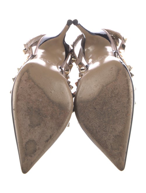 Valentino Rockstud Accents Patent Leather T-Strap Pumps