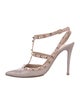 Valentino Rockstud Accents Leather T-Strap Pumps