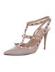 Valentino Rockstud Accents Leather T-Strap Pumps