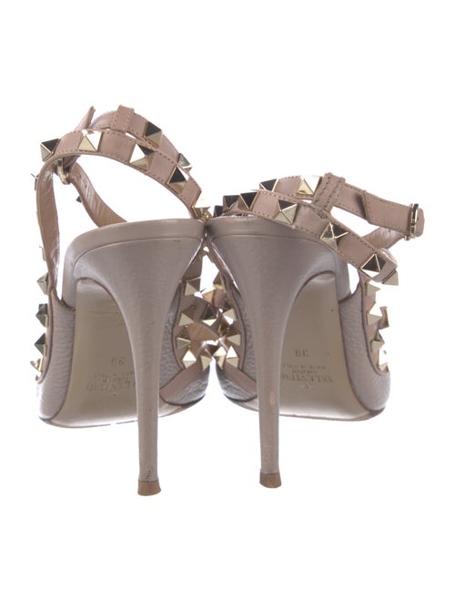 Valentino Rockstud Accents Leather T-Strap Pumps