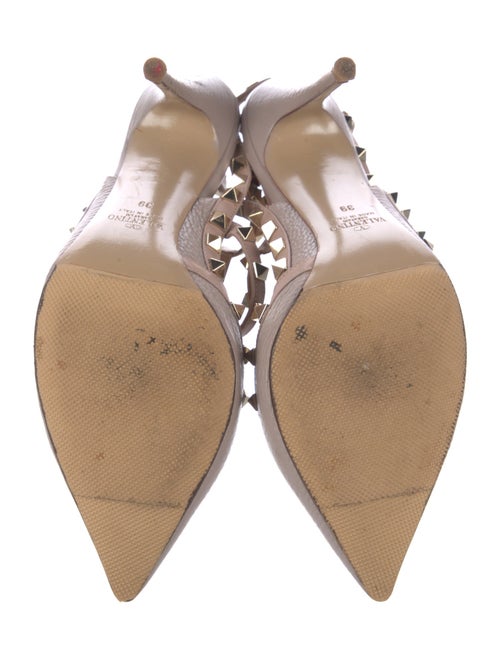 Valentino Rockstud Accents Leather T-Strap Pumps
