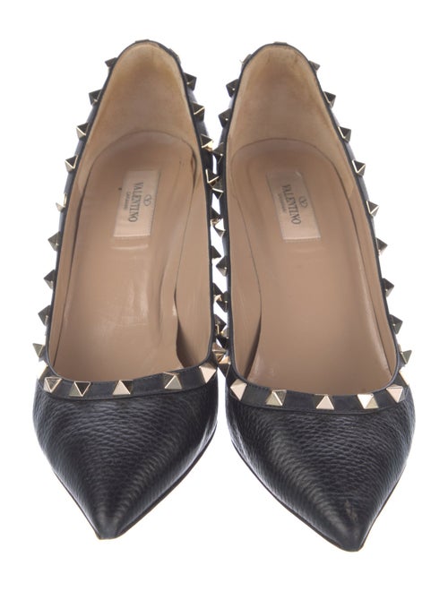 Valentino Rockstud Accents Leather Pumps