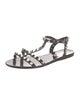 Valentino Rockstud Accents Rubber T-Strap Sandals