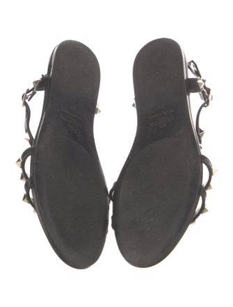 Valentino Rockstud Accents Rubber T-Strap Sandals