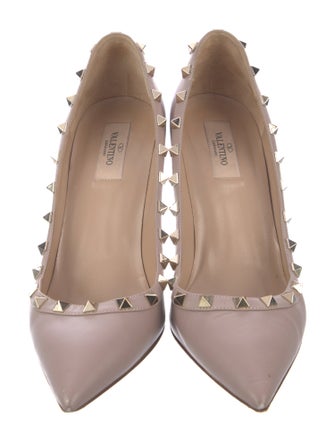 Valentino Rockstud Accents Leather Pumps