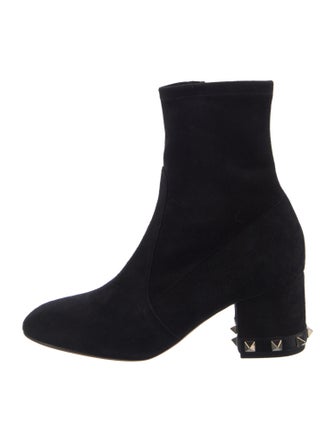 Valentino Rockstud Accents Suede Sock Boots