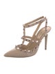 Valentino Rockstud Accents Patent Leather T-Strap Pumps