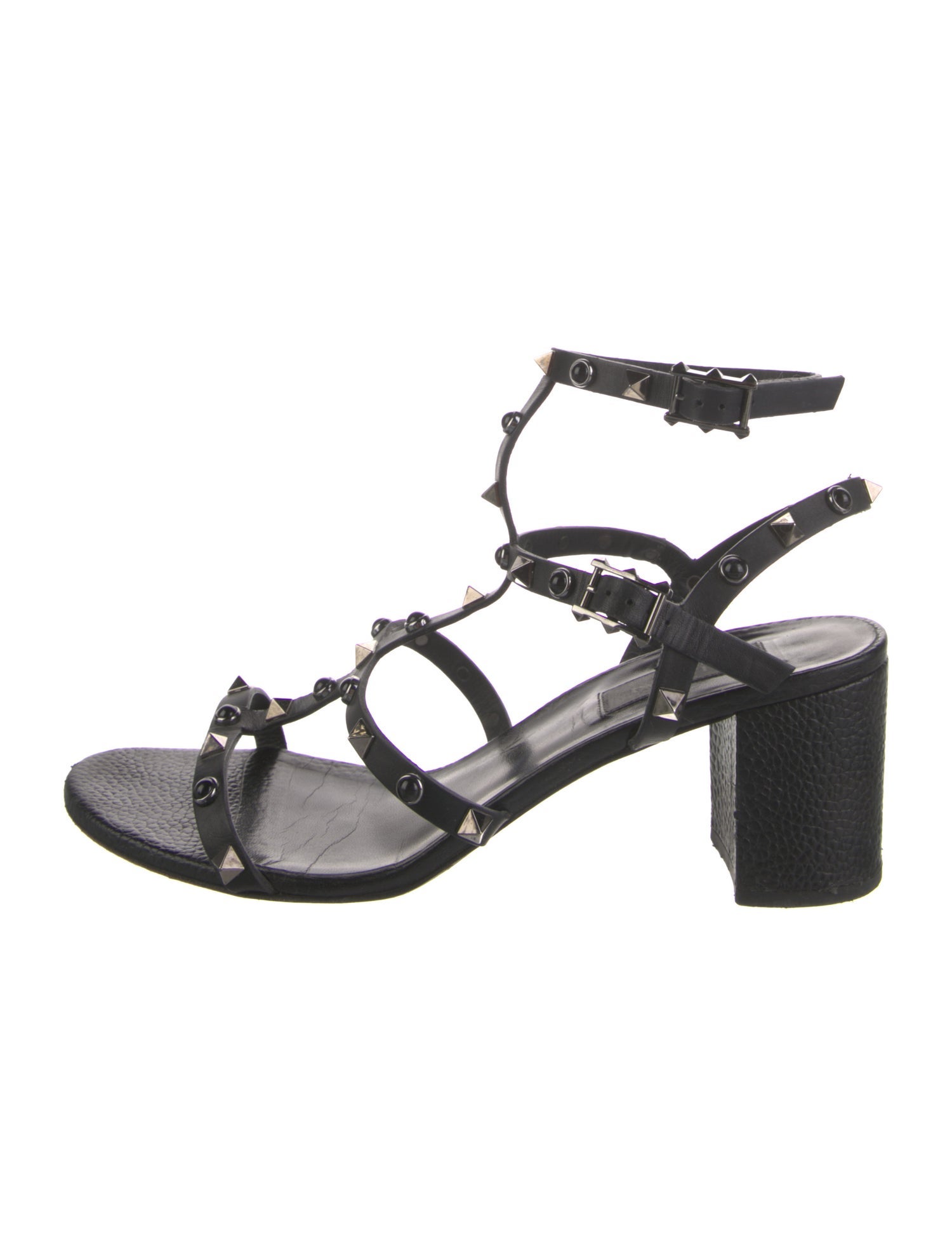 Valentino Rockstud Accents Leather Gladiator Sandals