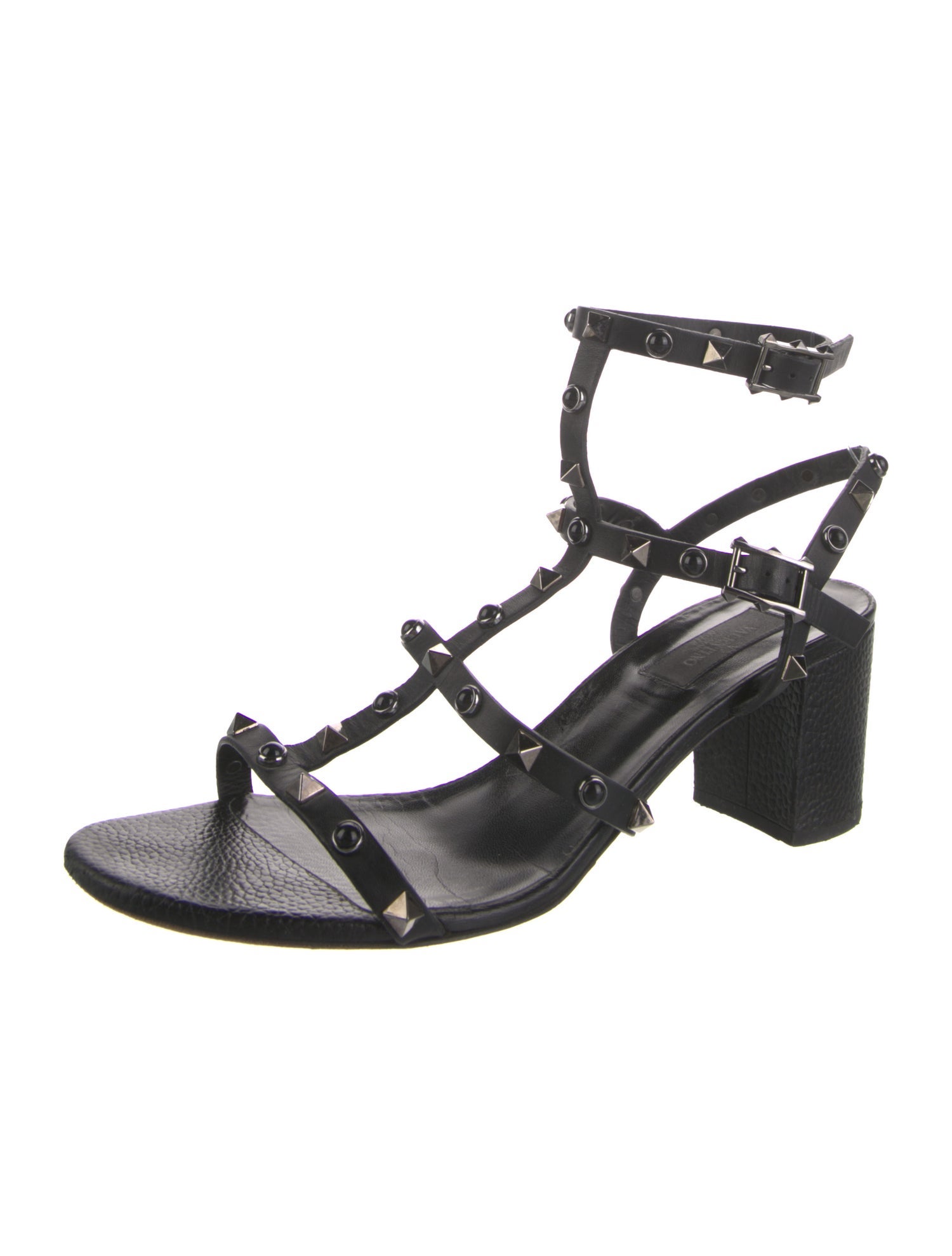 Valentino Rockstud Accents Leather Gladiator Sandals