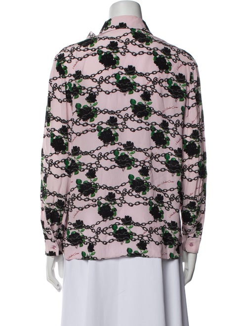 Valentino Silk Floral Print Button-Up Top