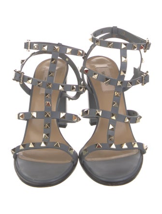 Valentino Rockstud Accents Leather Gladiator Sandals