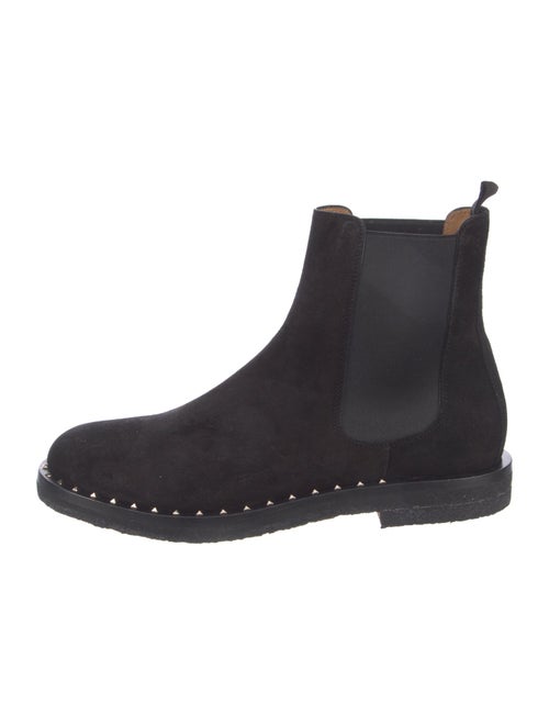 Valentino Rockstud Accents Suede Chelsea Boots