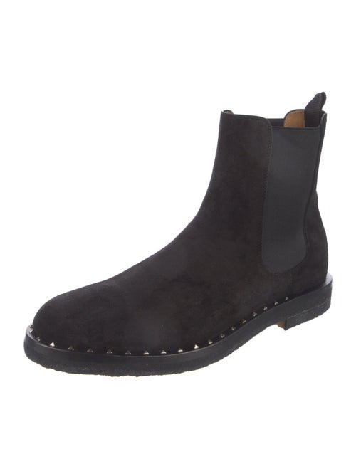 Valentino Rockstud Accents Suede Chelsea Boots