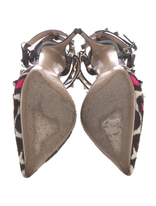 Valentino Rockstud Accents Ponyhair T-Strap Pumps