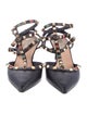 Valentino Rockstud Accents Leather T-Strap Pumps