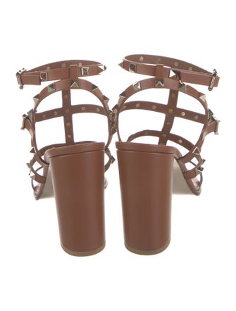Valentino Rockstud Accents Leather Gladiator Sandals