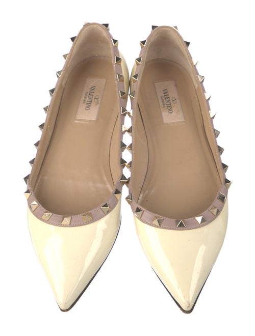 Valentino Rockstud Accents Patent Leather Flats