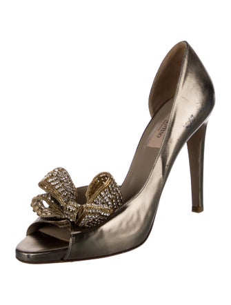 Valentino Leather Bow Accents Sandals