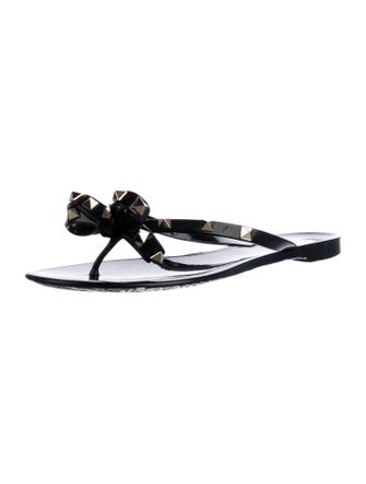 Valentino Rockstud Accents Rubber Slides
