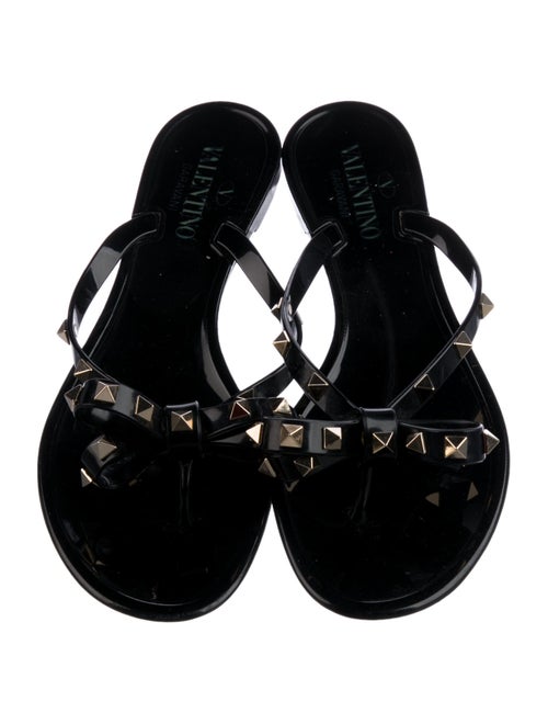 Valentino Rockstud Accents Rubber Slides